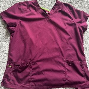 Landau ProFlex Maroon Scrub Top